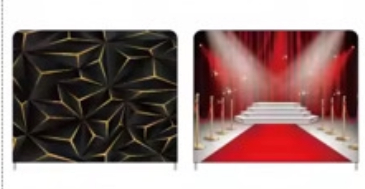 Geometric Black & Gold & Red Carpet Stairway