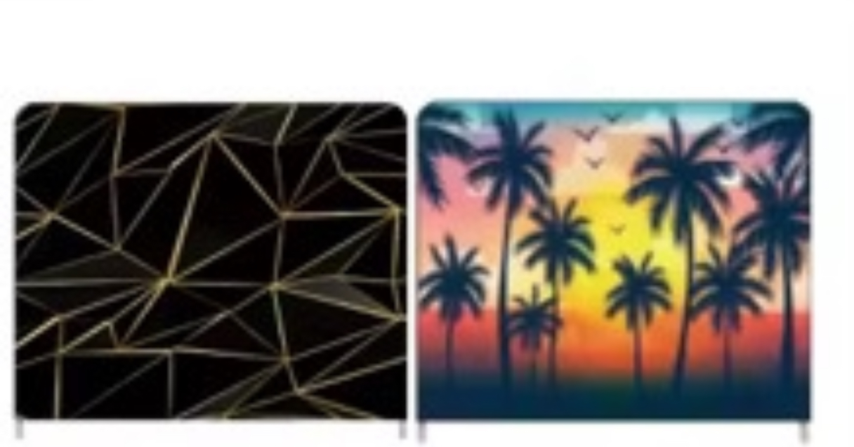 Modern Black Gold & Sunset Palm Paradise